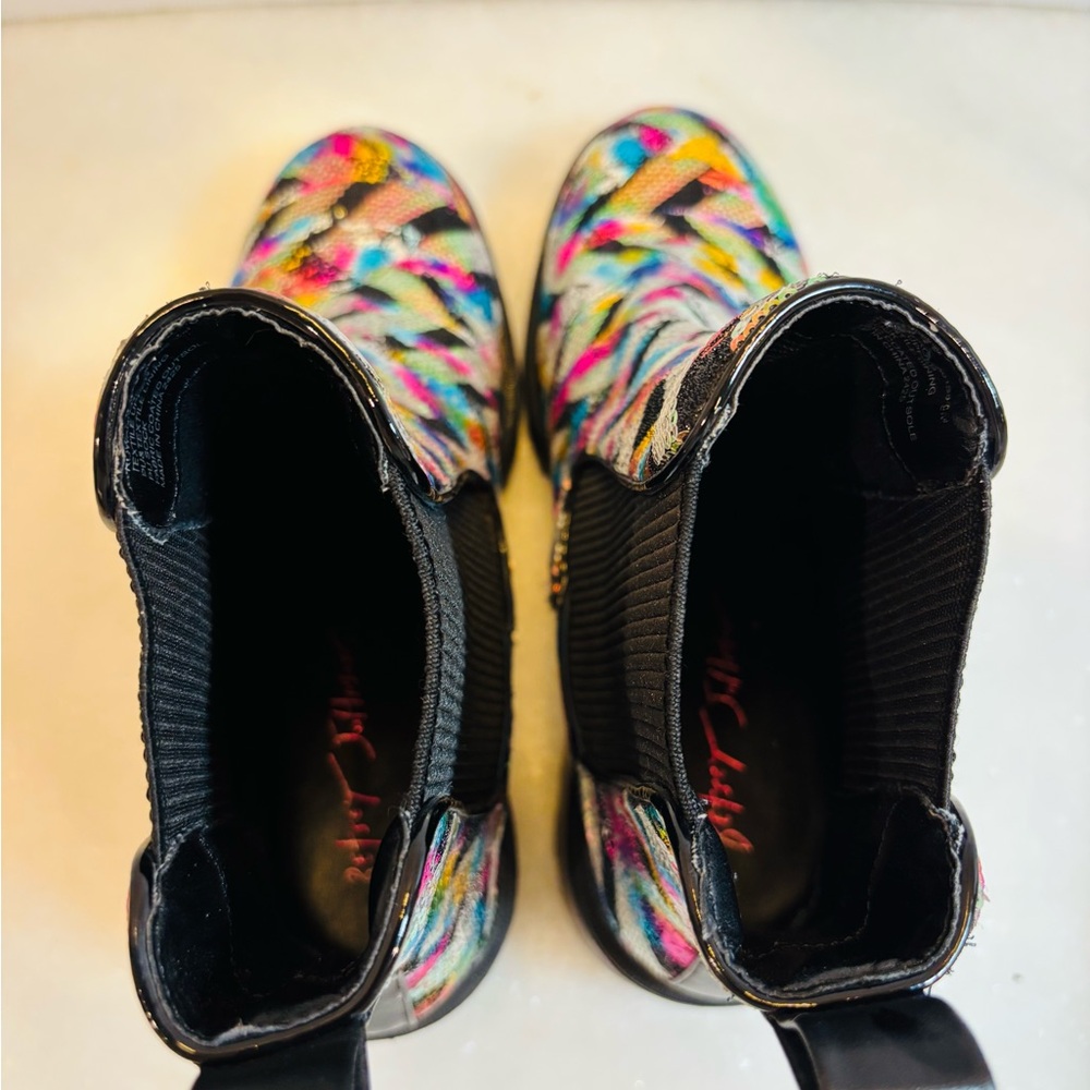Betsey Johnson Boot | “Rowann”Rainbow Sequin Metallic Lug Sole Sz 9 - Picture 3 of 9